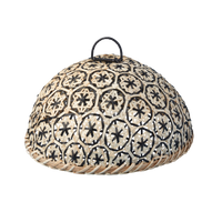 Safirah Bamboo Cloche, Black & Natural