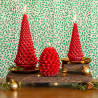 Accent Sculpted Tree Candle - Spicy Apple