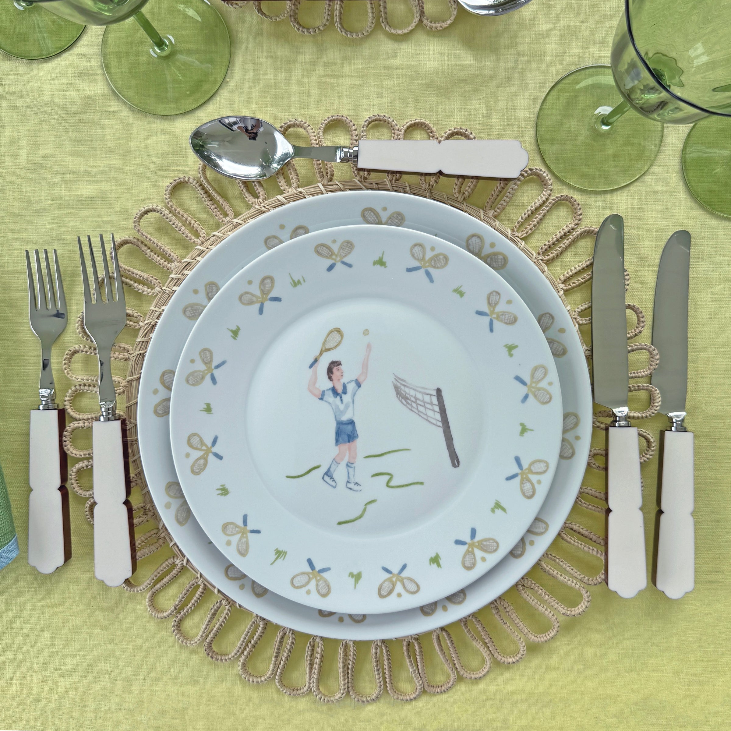 Tennis gentleman dinner plate (set of 4)
