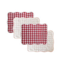Set of 4 Giardino Reversible Placemats (Rosso/Rosa)