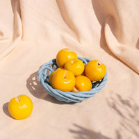 OCTAEVO Sicilia Ceramic Basket Small - Light Blue