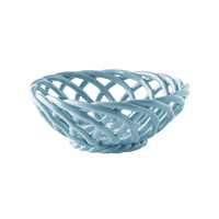 OCTAEVO Sicilia Ceramic Basket Small - Light Blue