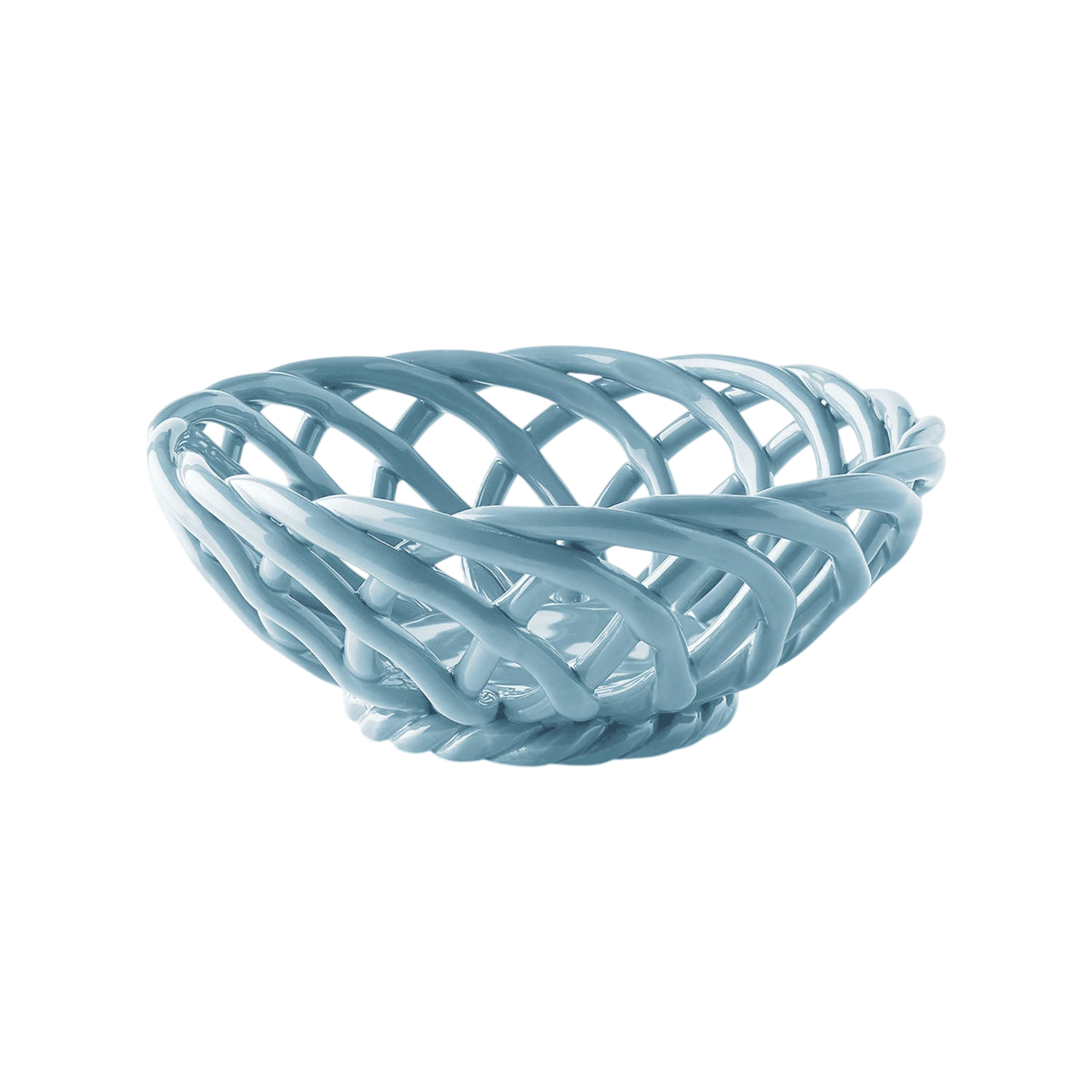 OCTAEVO Sicilia Ceramic Basket Small - Light Blue