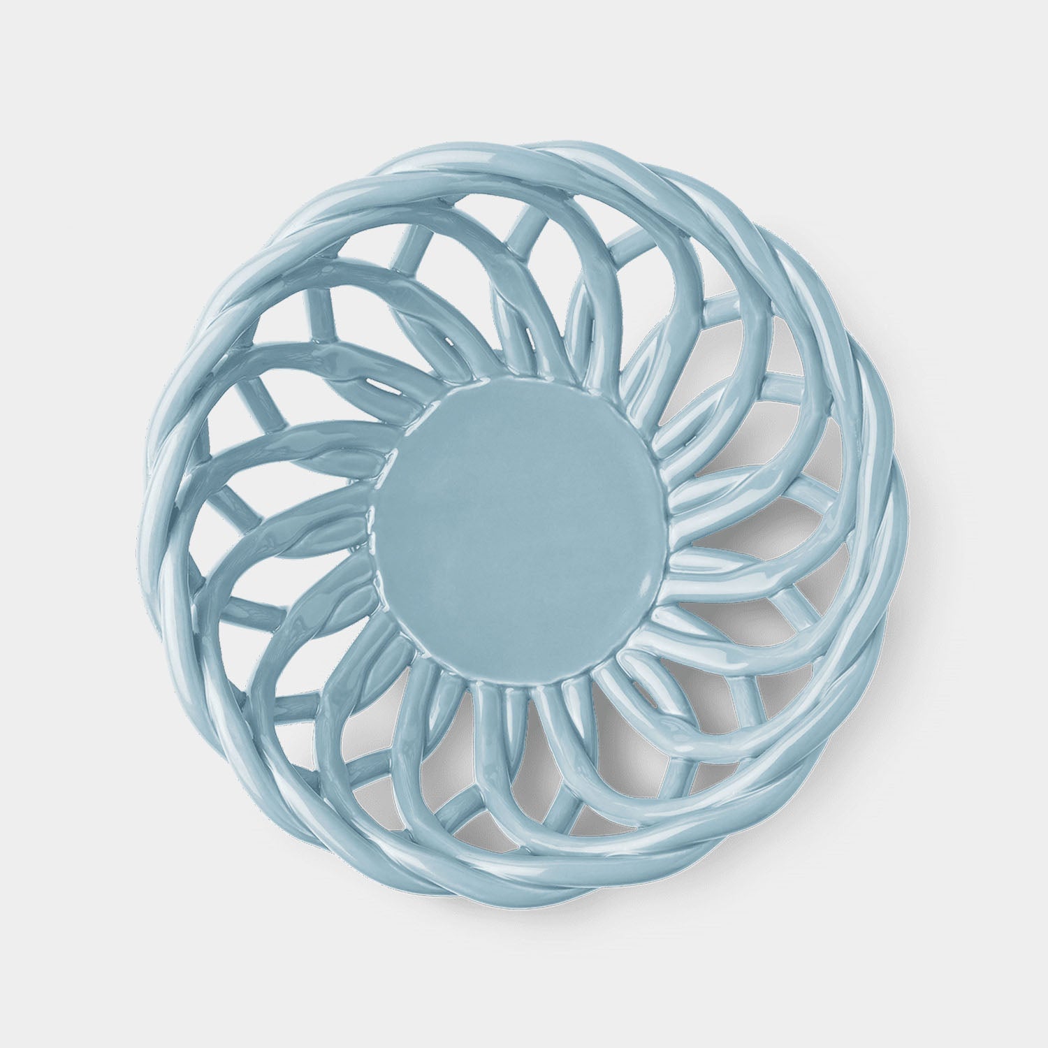 OCTAEVO Sicilia Ceramic Basket Small - Light Blue