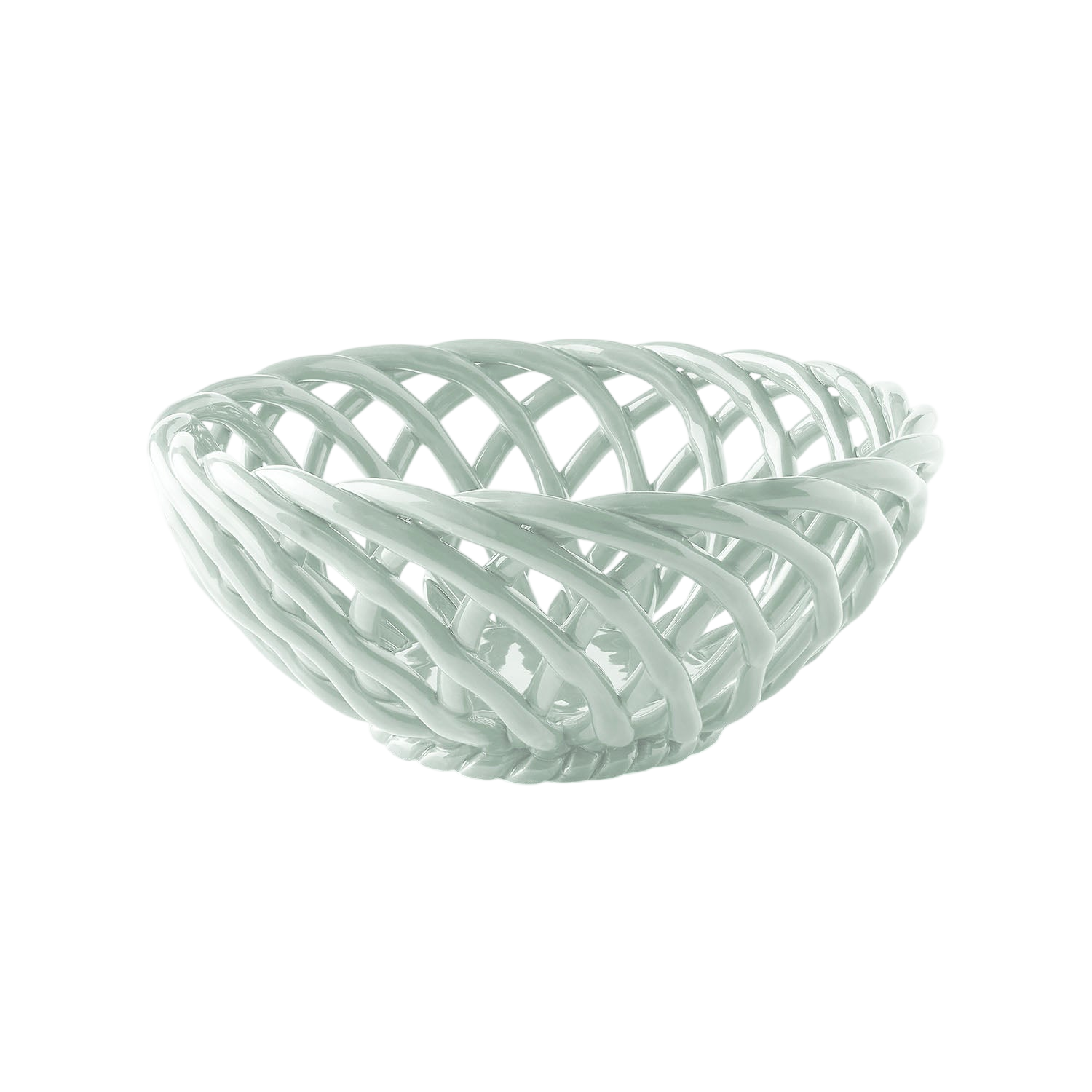 OCTAEVO Sicilia Ceramic Basket Large - Light Mint