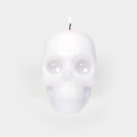 Skull Candle with Crystal Eyeballs - White