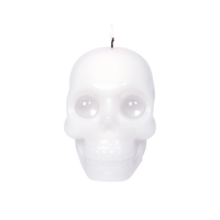 Skull Candle with Crystal Eyeballs - White