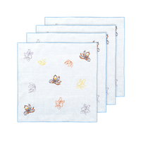 Hand Embroidered Floral Fresco Napkins 18" x 18" (Set of 4)