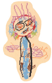 Custom Needlepoint Pillow - Child's Art