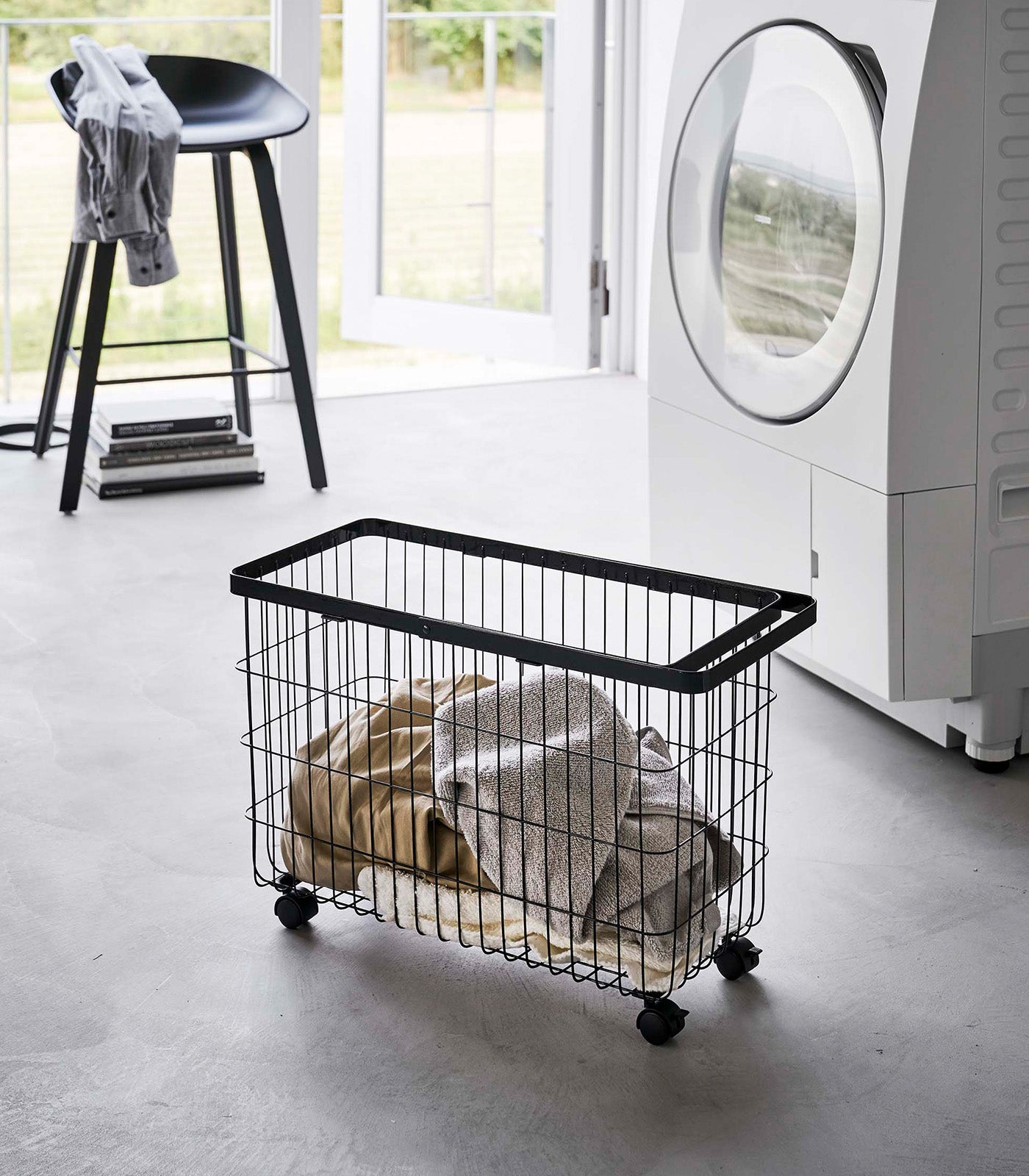 Rolling Wire Basket (14.8" H)  - Steel