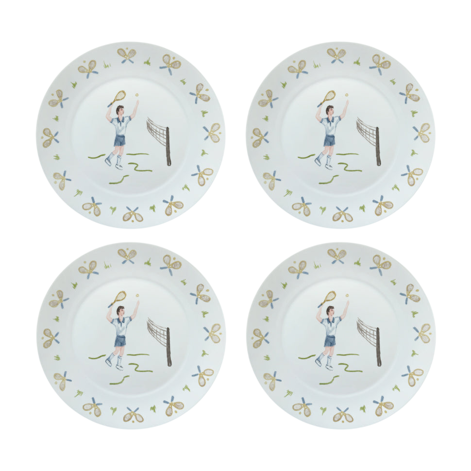 Tennis gentleman dinner plate (set of 4)
