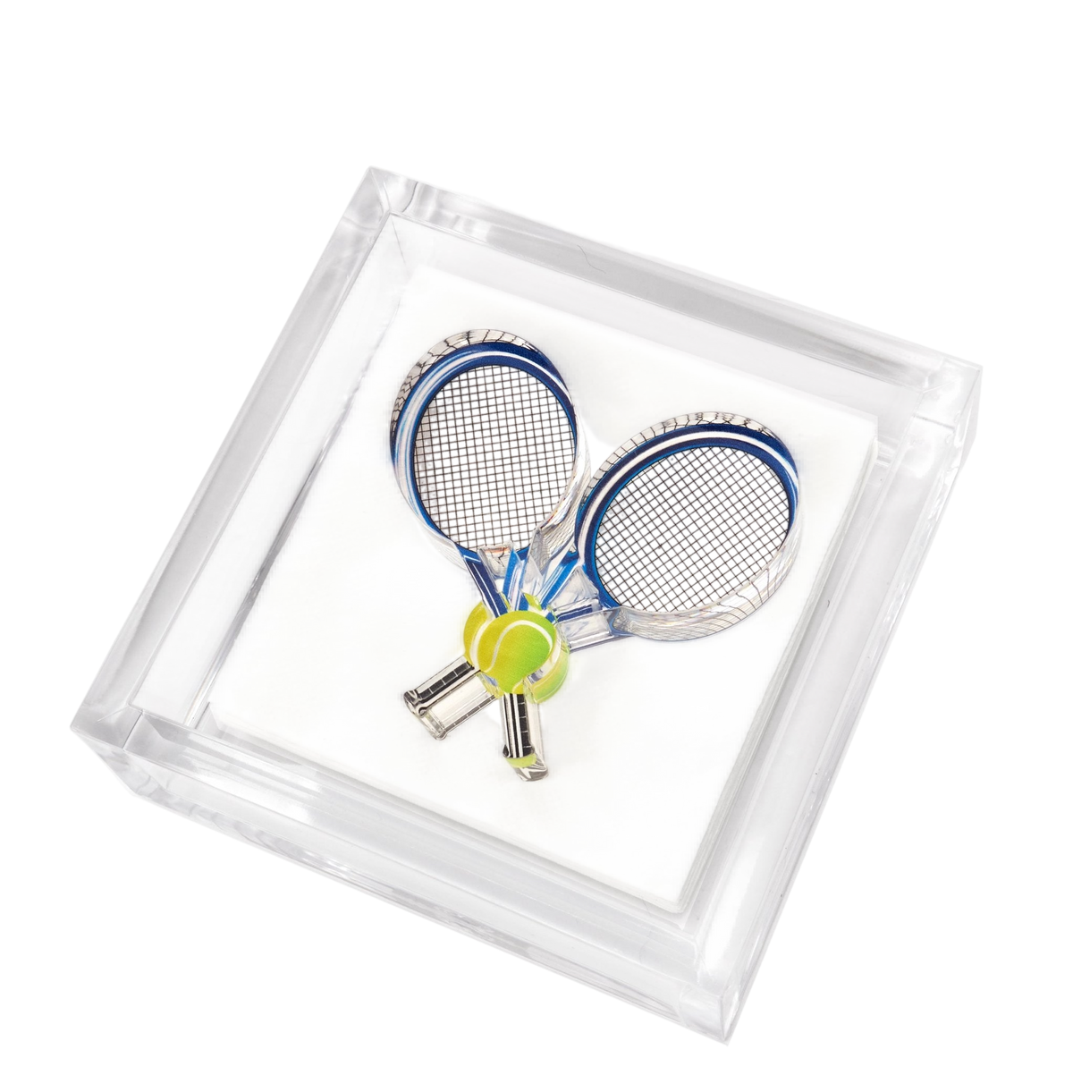 Tennis Racquets Acrylic Cocktail Napkin Holder