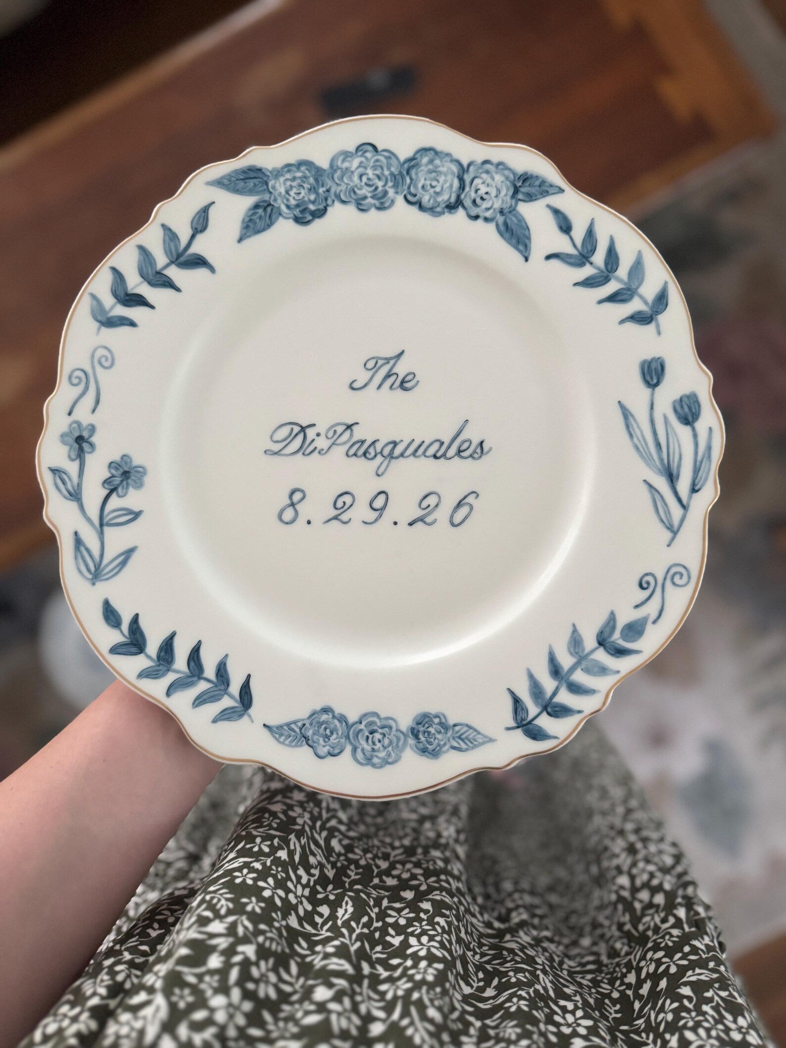 Custom Text Painted Plate by Mallory
