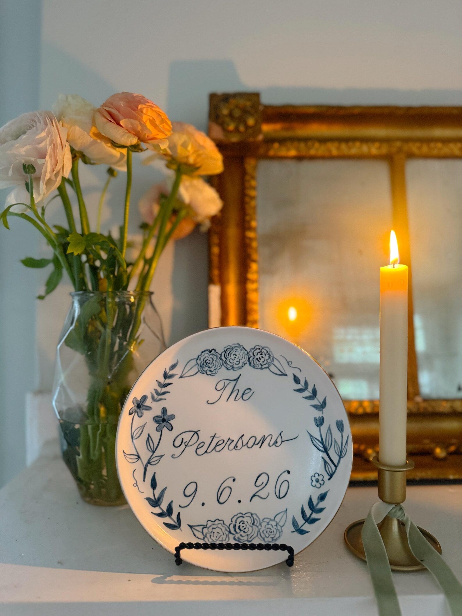 Custom Text Painted Plate by Mallory