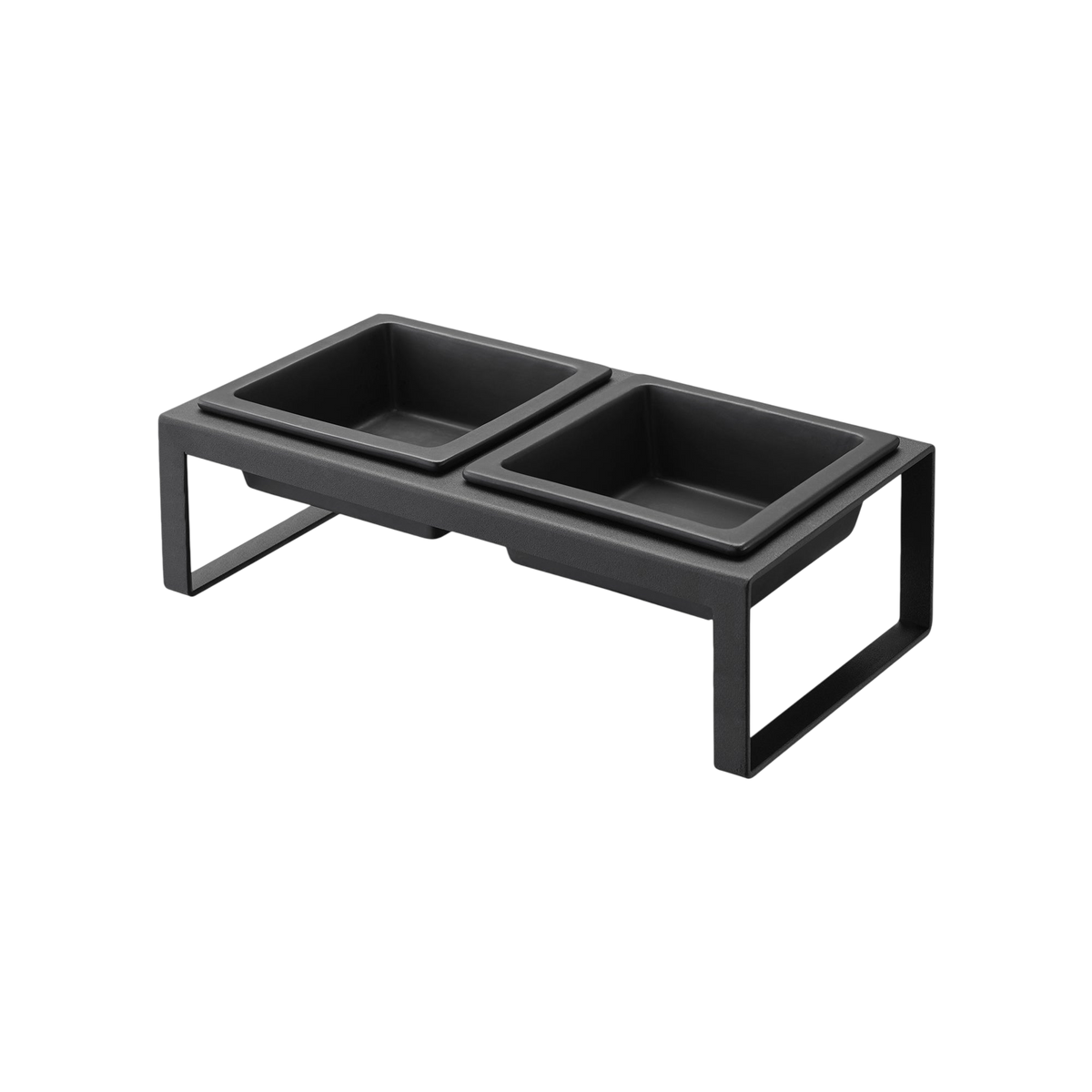 Pet Food Bowl - Tall - Steel + Ceramic