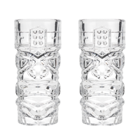 Pacific Crystal Tiki Glasses Set of 2