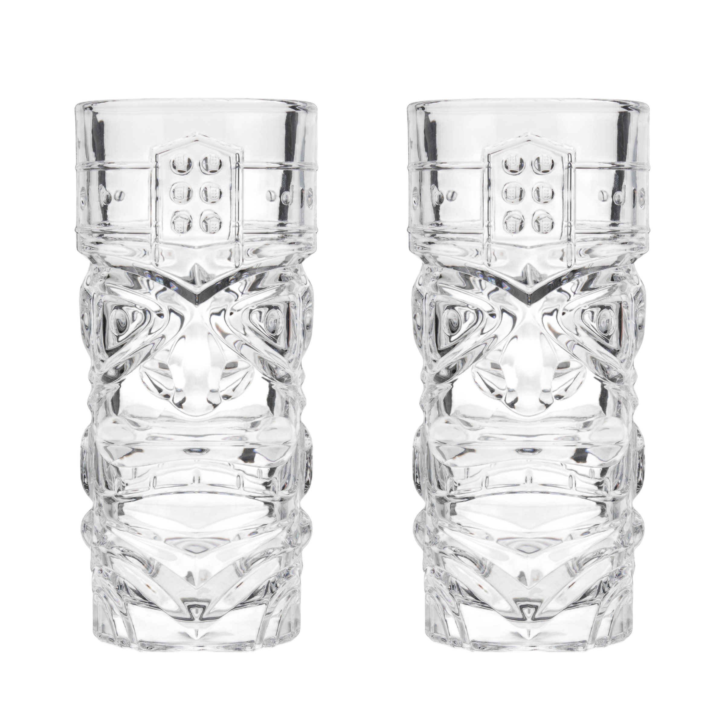 Pacific Crystal Tiki Glasses Set of 2