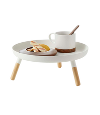 Countertop Pedestal Tray (5" H)  - Steel + Wood