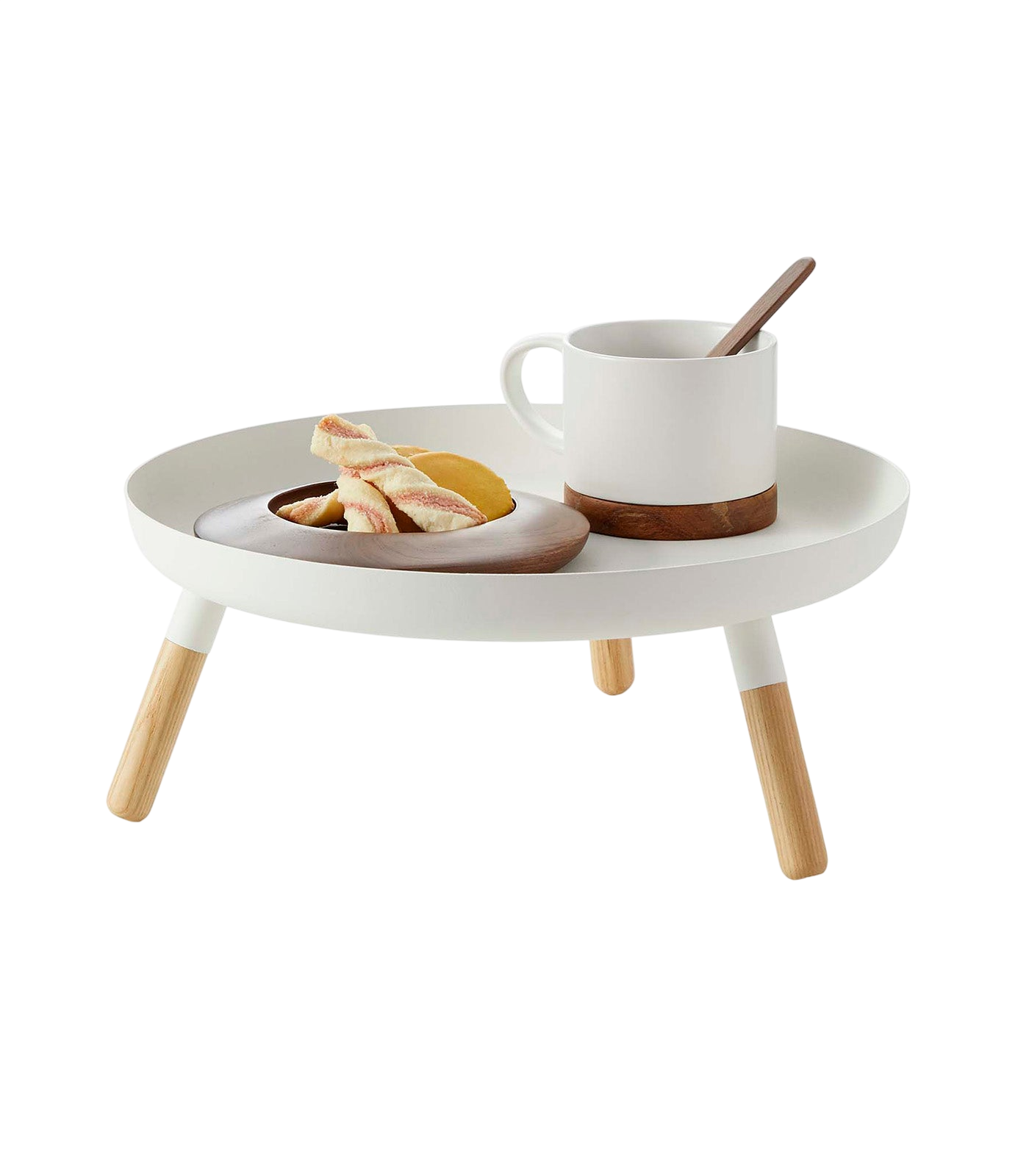 Countertop Pedestal Tray (5" H)  - Steel + Wood