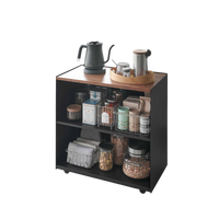 Mobile Hideaway Storage Cart (23" H) - Steel + Wood