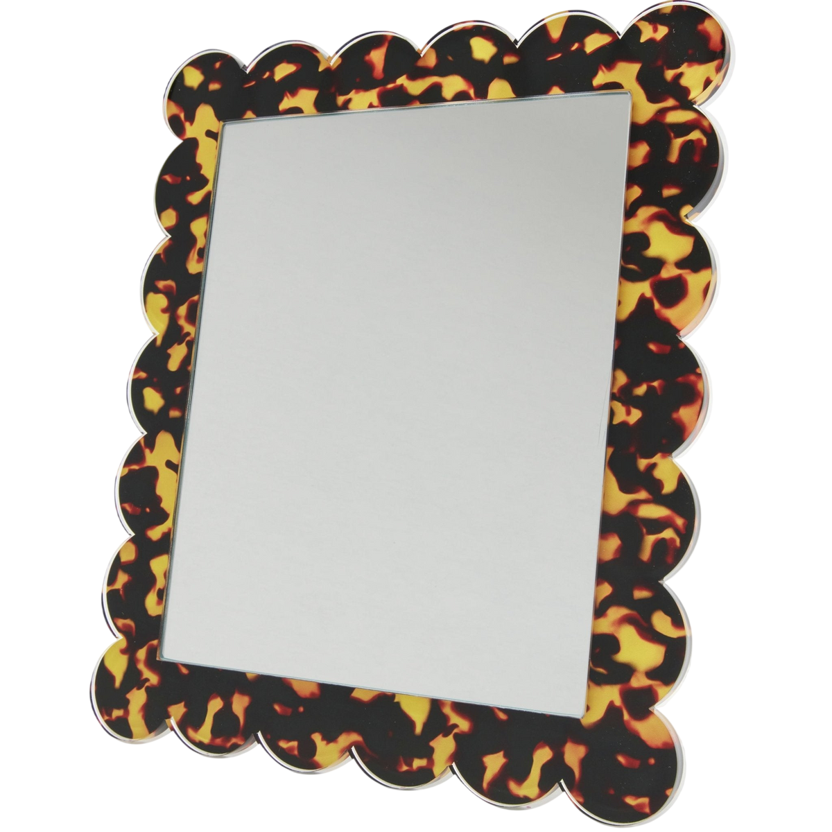 Tortoise Acrylic 11" x 13" Scallop Mirror