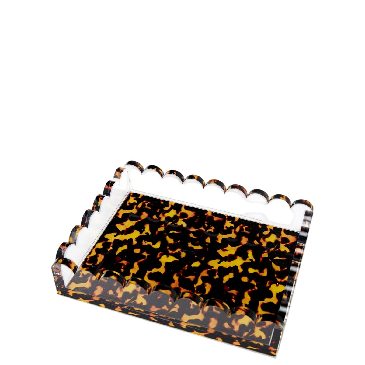 Tortoise Acrylic Scallop Tray