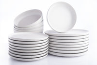 Macchio Stoneware Dinnerware Set - White Matte - Crafted in Portugal - Scratch-Resistant