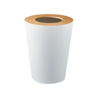Trash Can - Round - Steel + Wood
