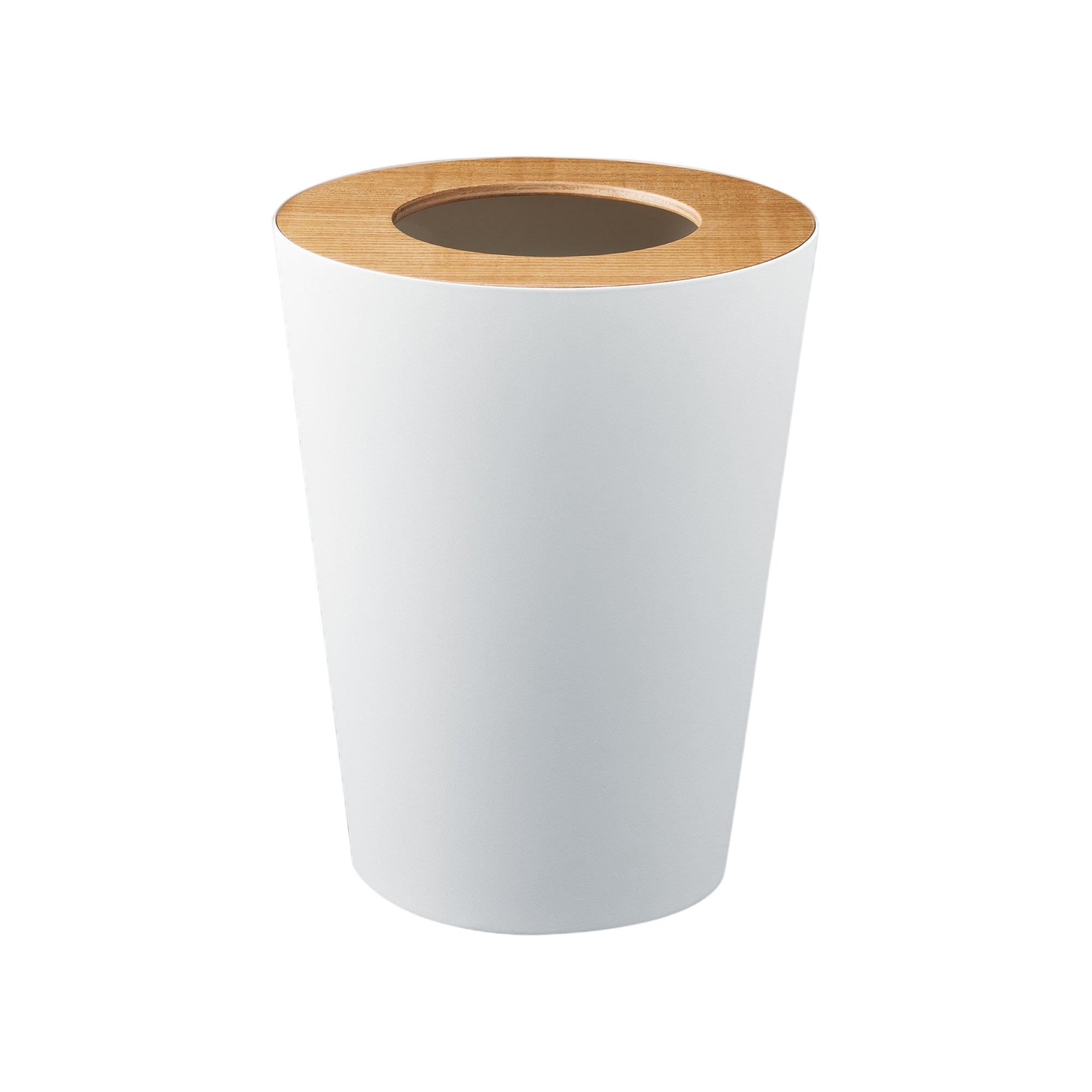 Trash Can - Round - Steel + Wood
