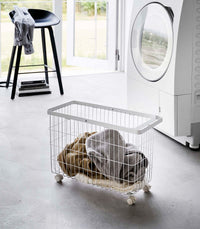 Rolling Wire Basket (14.8" H)  - Steel