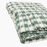 Virginia Stripe Green 120" Round Ruffled Tablecloth