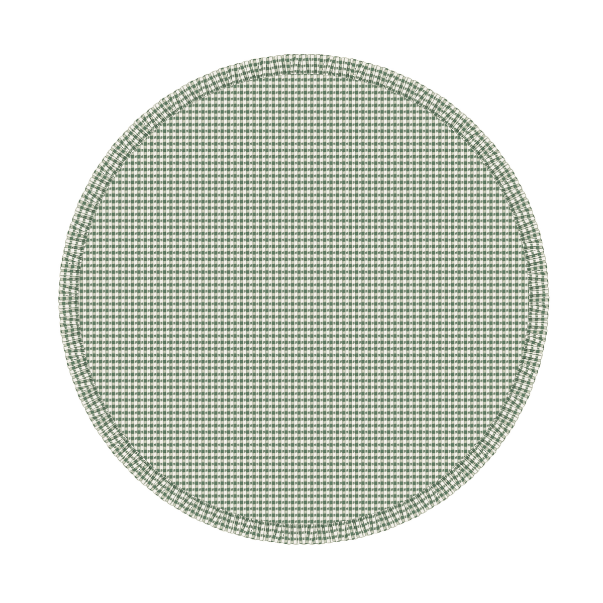 Virginia Stripe Green 120" Round Ruffled Tablecloth