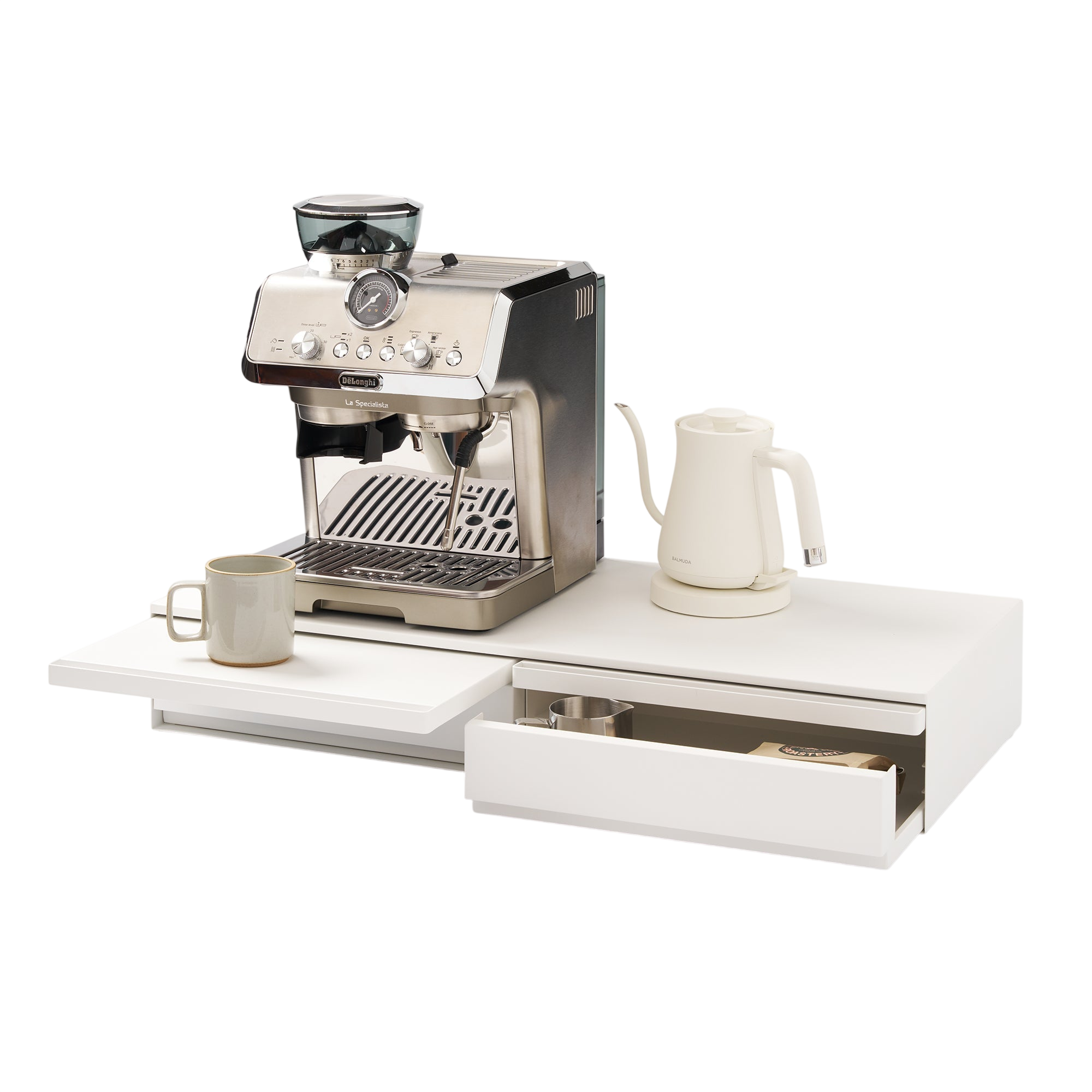 Countertop Drawer with Pull-Out Shelf - Wide - Steel