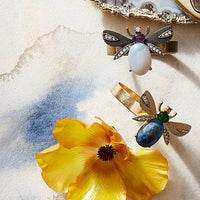 Etched Wing Bug Skinny Napkin Rings - Agate (Set of 4)