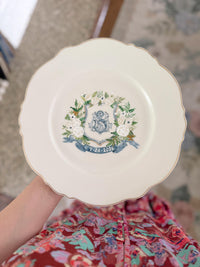 Custom Wedding Crest Painted Plate by Mallory