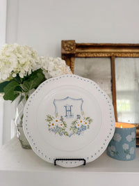 Custom Wedding Crest Painted Plate by Mallory