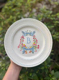 Custom Wedding Crest Painted Plate by Mallory