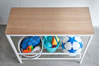 Entryway Storage Organizer & Bench (18" H)  - Steel + Wood