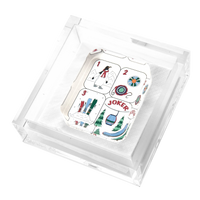 Winter Mahjong Tiles Acrylic Cocktail Napkin Holder