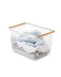Wire Basket - Two Sizes - Steel + Wood