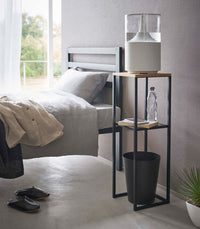 Two-Tier Display & Storage Shelf (31.5" H)  - Steel + Wood