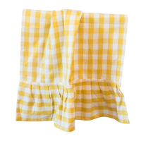 Yellow Gingham Ruffled Dish Towel
