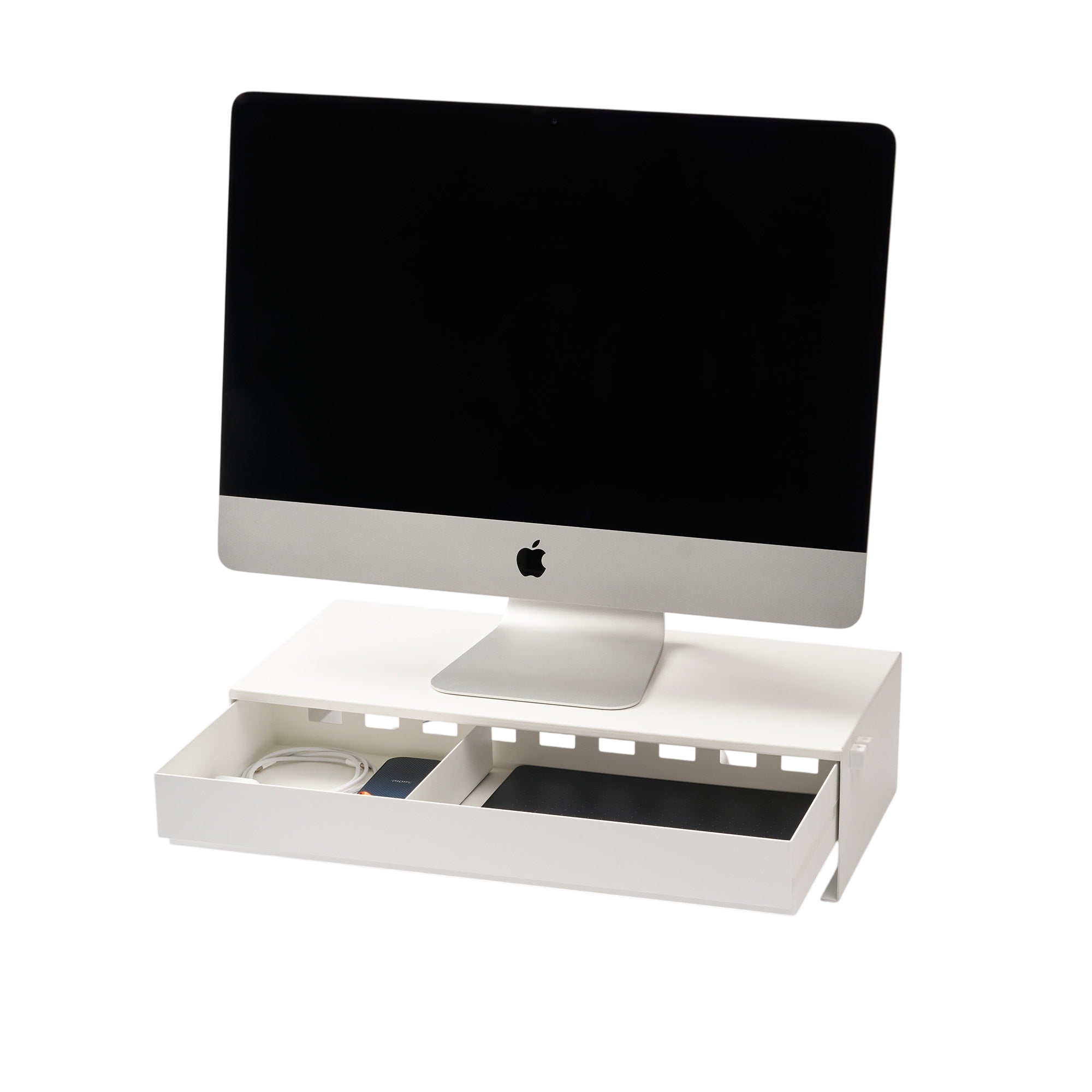 Monitor Stand With Drawer - Steel