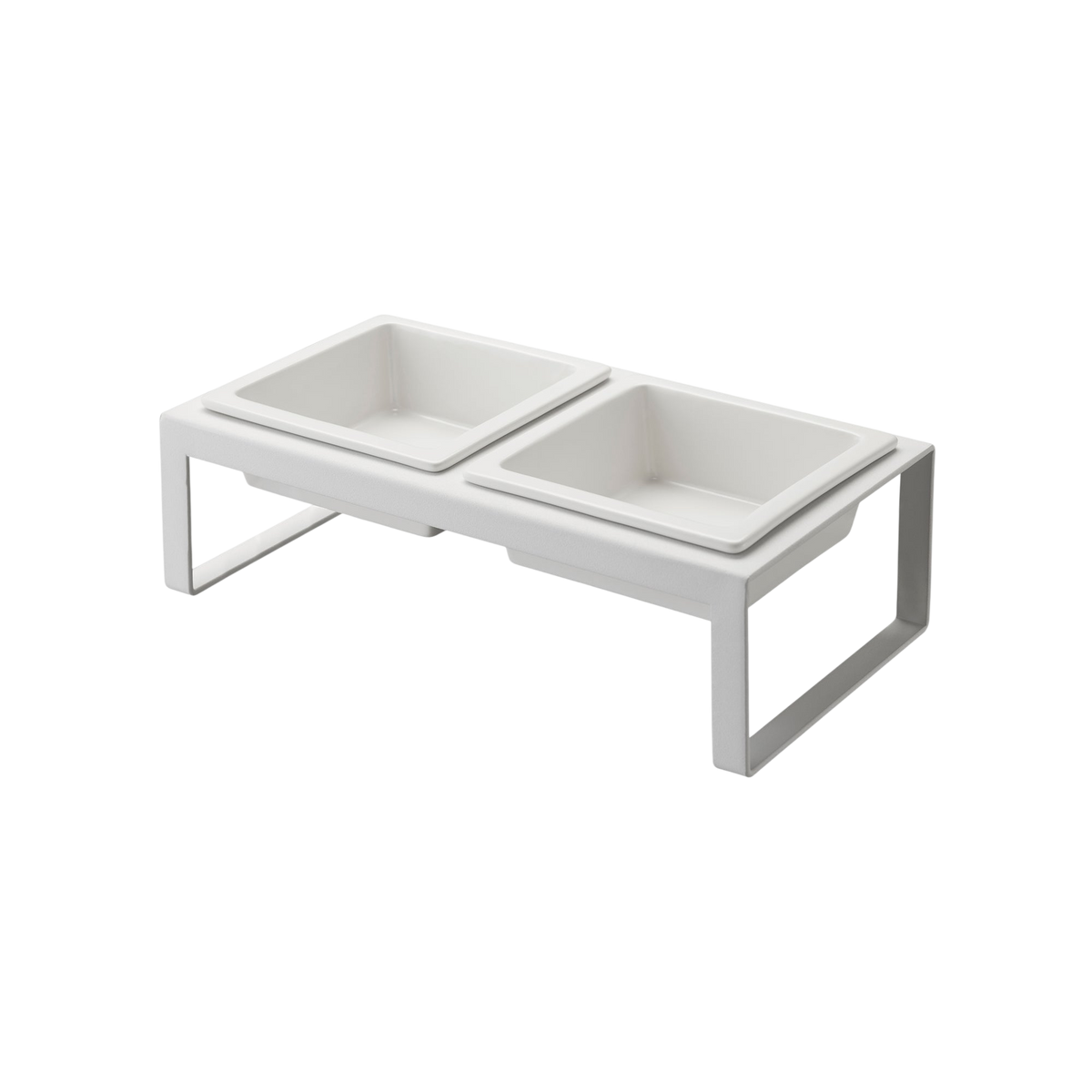 Pet Food Bowl - Tall - Steel + Ceramic