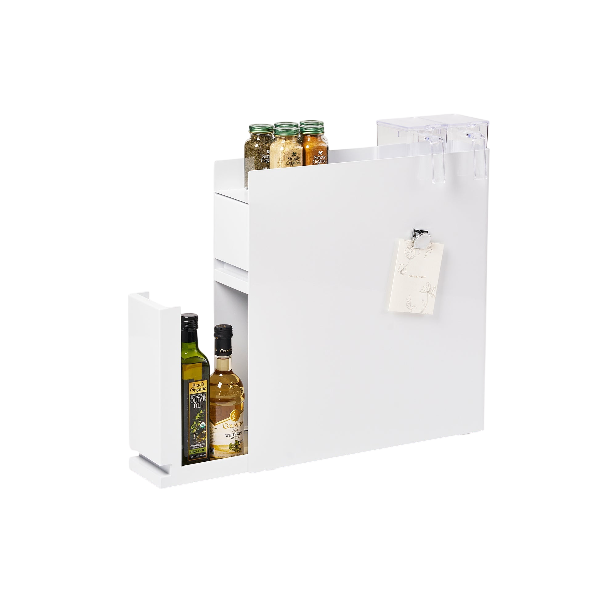 Two-Tier Sliding Drawer Seasoning Rack - Steel