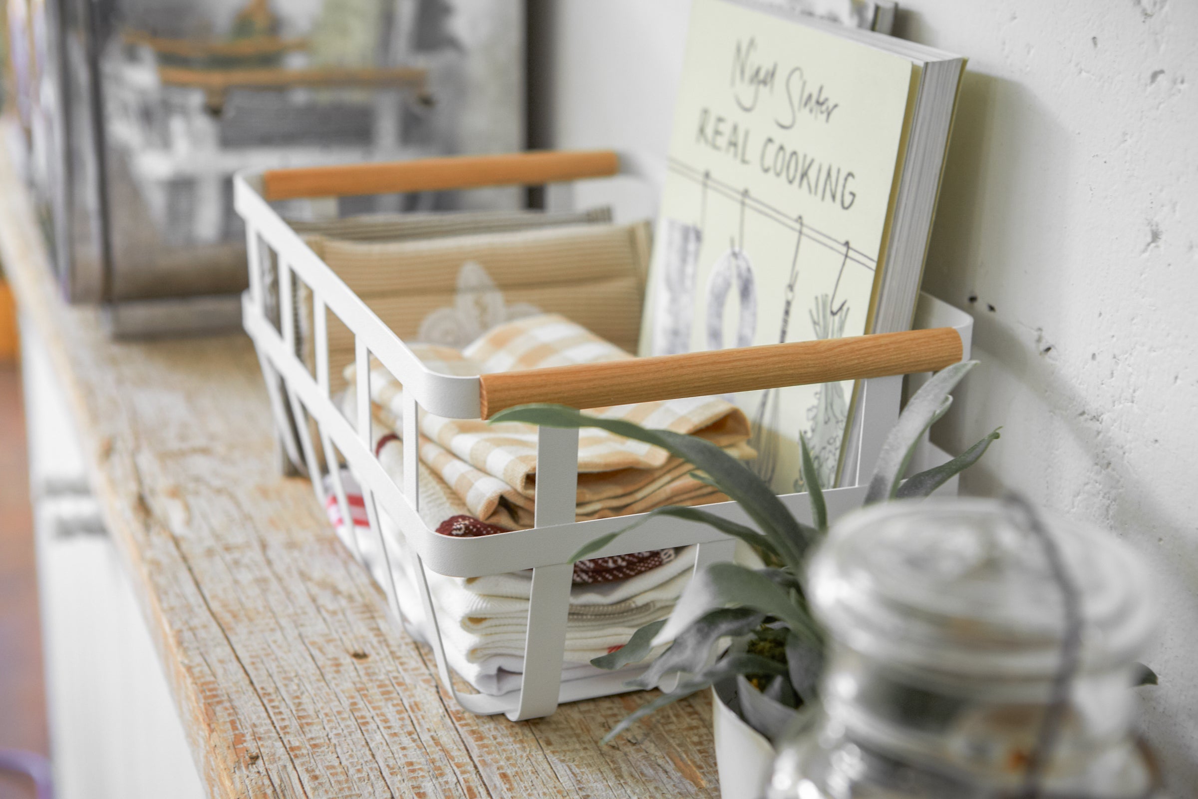 Storage Basket - Medium - Steel + Wood